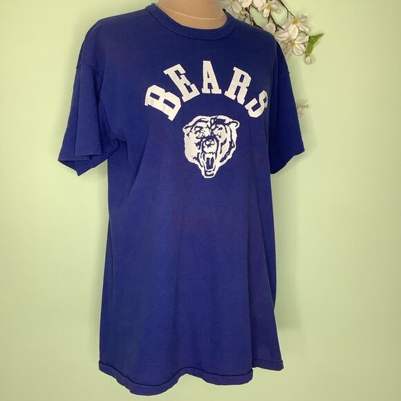 Russell Athletic Tops - Vintage Russell Athletic T Shirt Jersey Bears #53 70’s 80’s Royal Blue Ringer